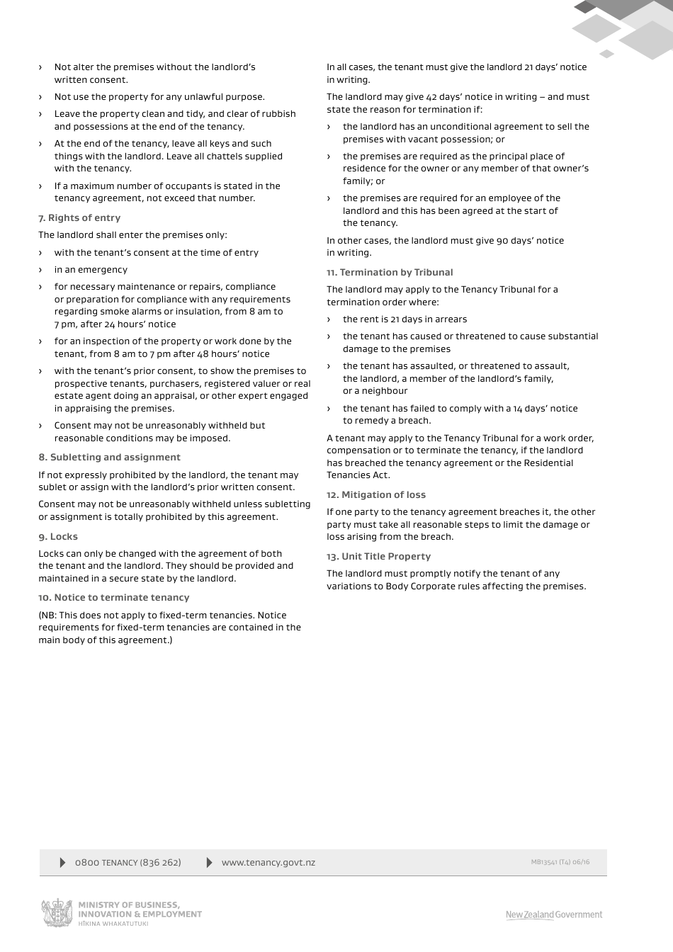 Form 01 Residential Tenancy Agreement - New Zealand, Page 8