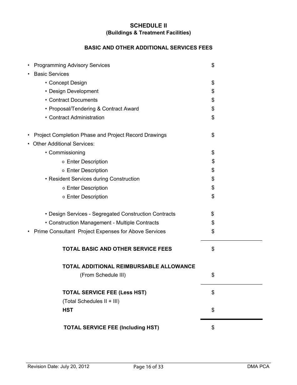 Standard Form of Agreement Between Client and Prime Consultant, Page 16