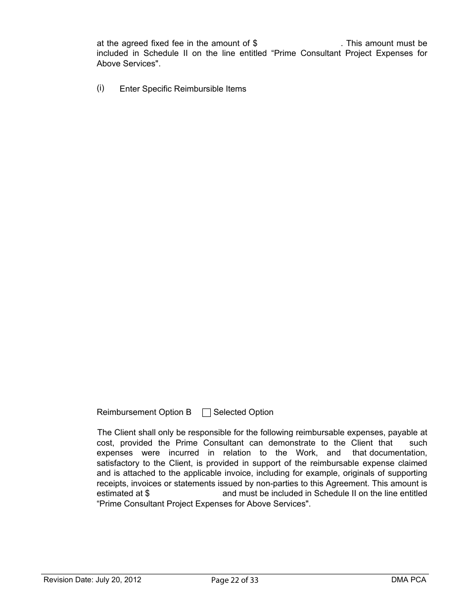 Standard Form of Agreement Between Client and Prime Consultant, Page 22