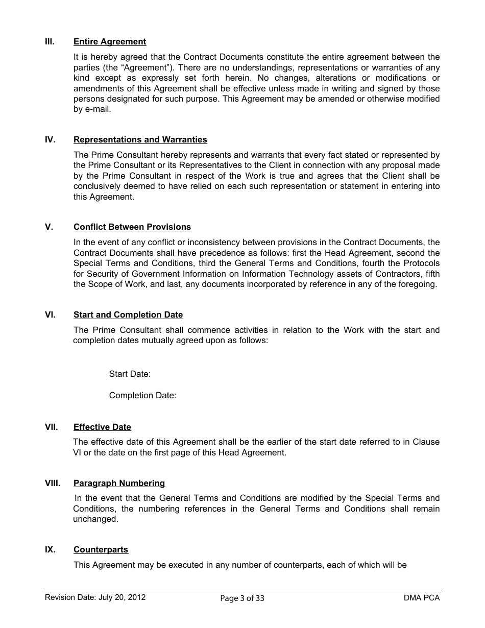 Standard Form of Agreement Between Client and Prime Consultant, Page 3
