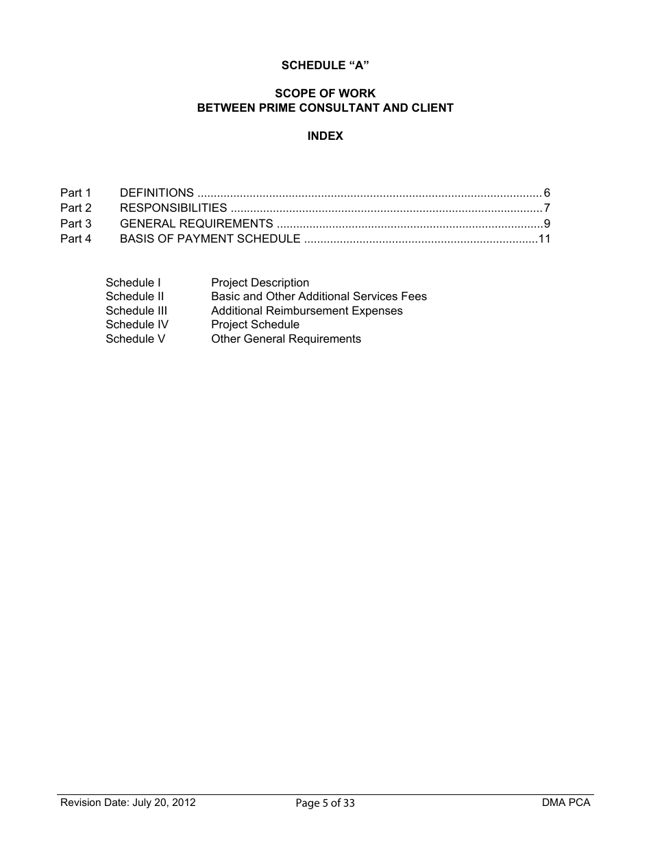 Standard Form of Agreement Between Client and Prime Consultant, Page 5