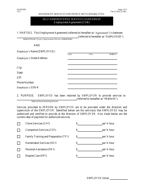 Form 2-9ea  Printable Pdf