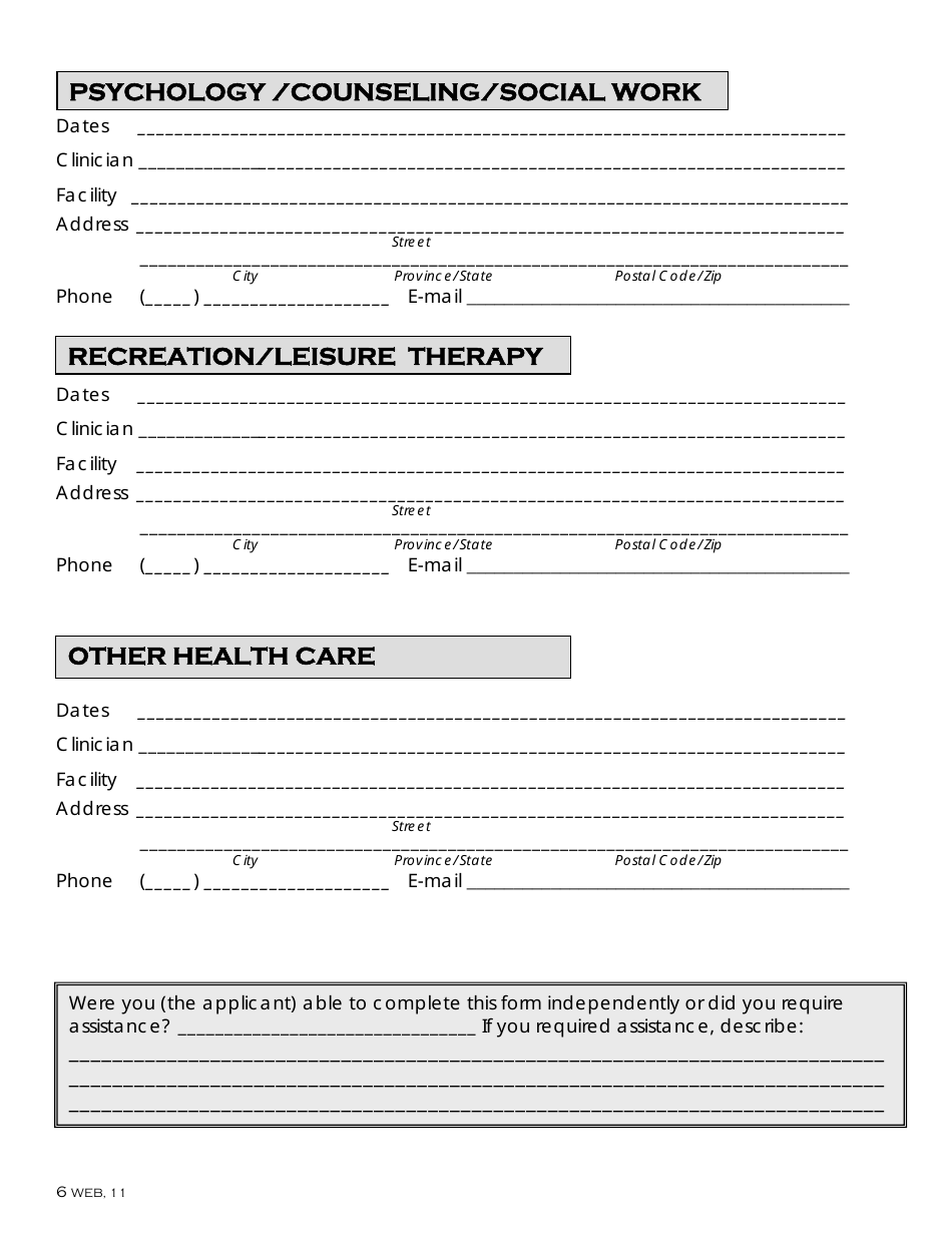 General Application Form - Dahousie University - Canada, Page 6
