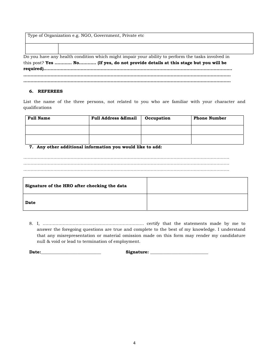 Uganda Uganda Bureau of Statistics Job Application Form - Fill Out