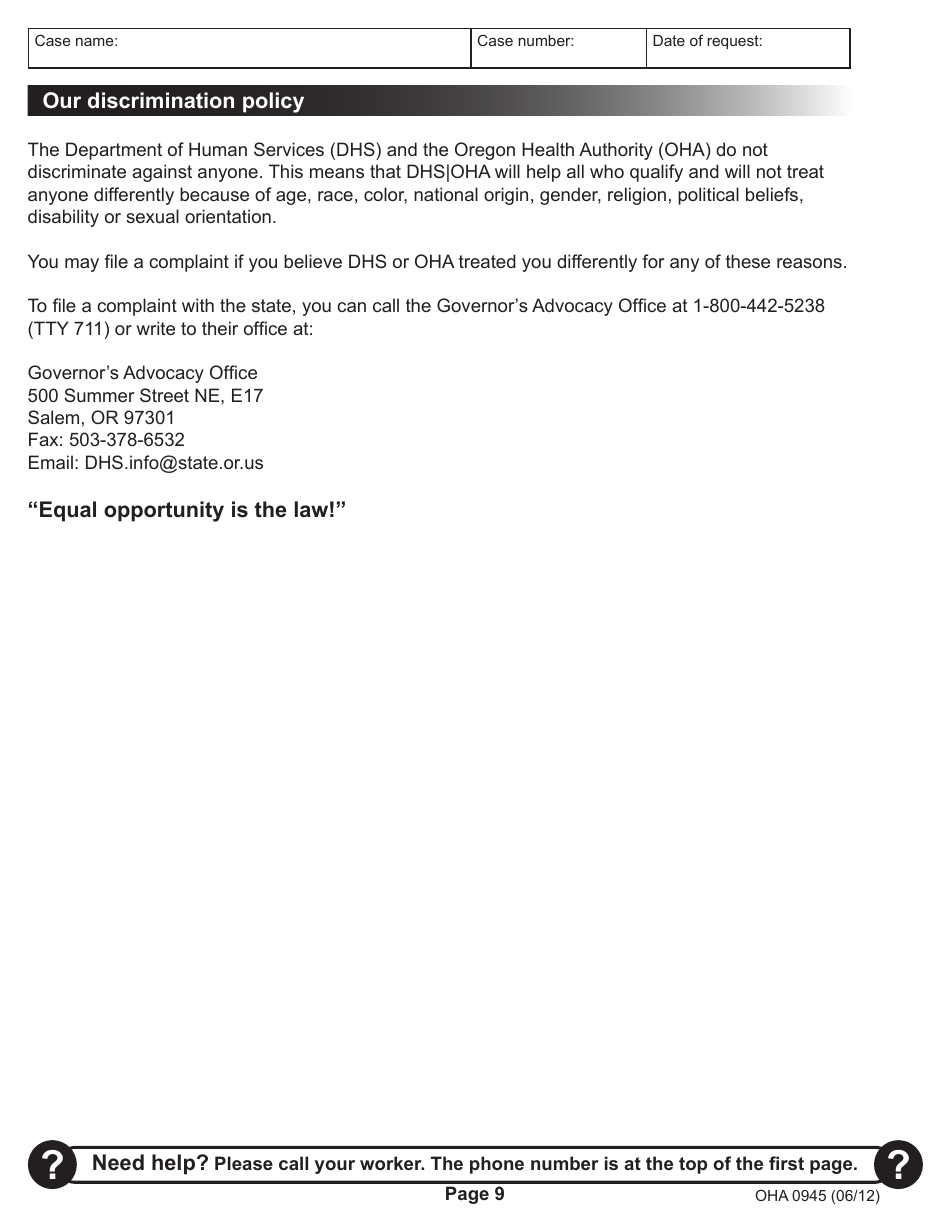 Medical Benefits Renewal Form - Oregon, Page 9