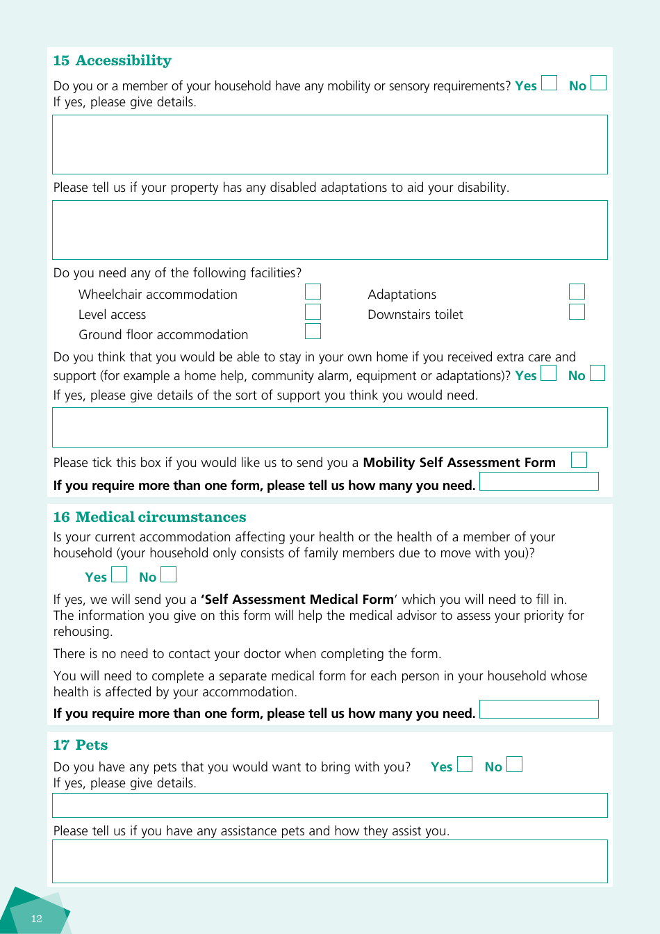Housing Application Form - City of Brighton and Hove, West Sussex, United Kingdom, Page 12