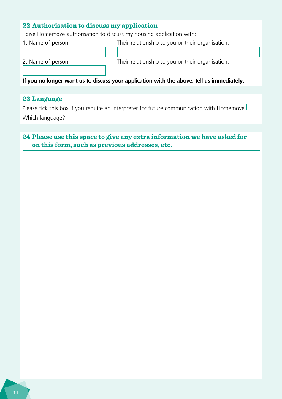 Housing Application Form - City of Brighton and Hove, West Sussex, United Kingdom, Page 14
