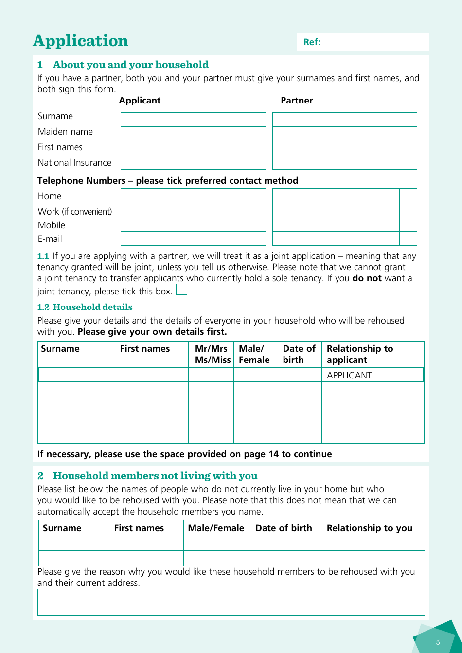 Housing Application Form - City of Brighton and Hove, West Sussex, United Kingdom, Page 5