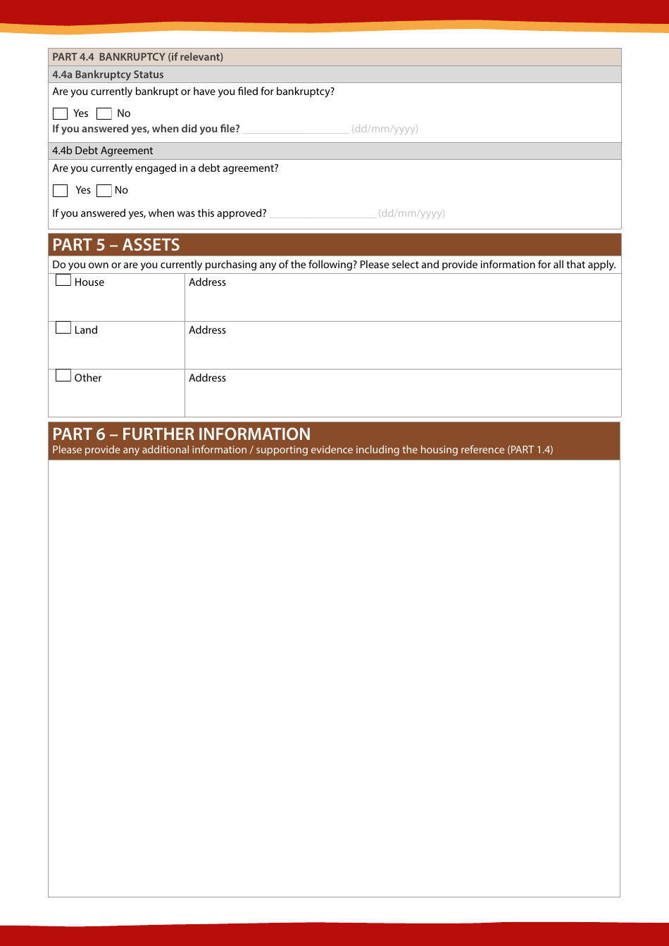 Application Form for Transitional Housing - Western Australia, Australia, Page 5