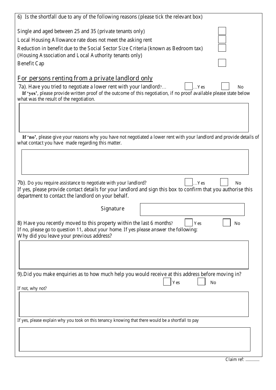 Discretionary Housing Payment Application Form - Carmarthenshire, United Kingdom, Page 2