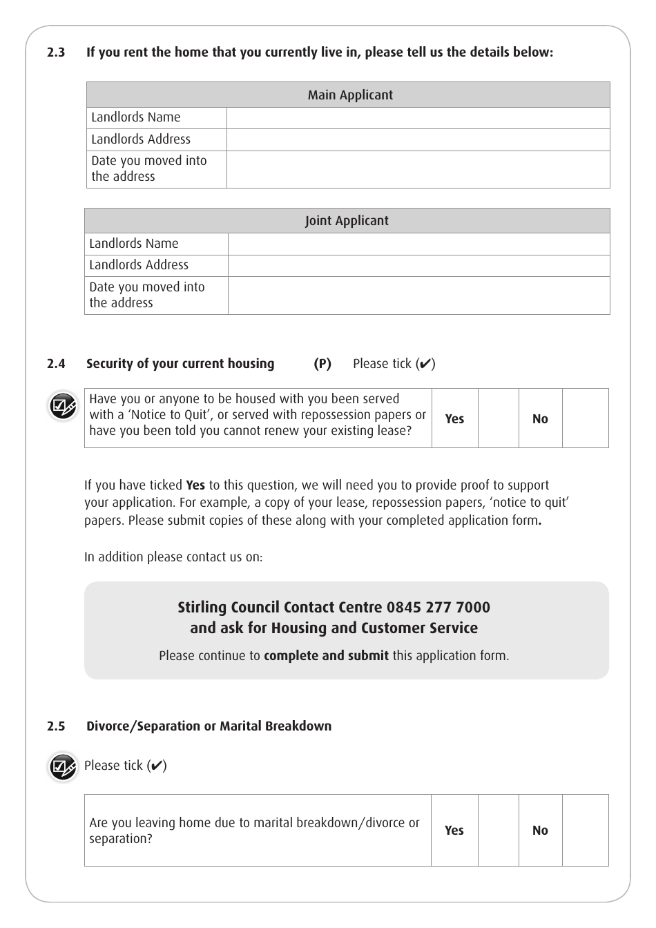 Housing Application Form - Stirling, United Kingdom, Page 12