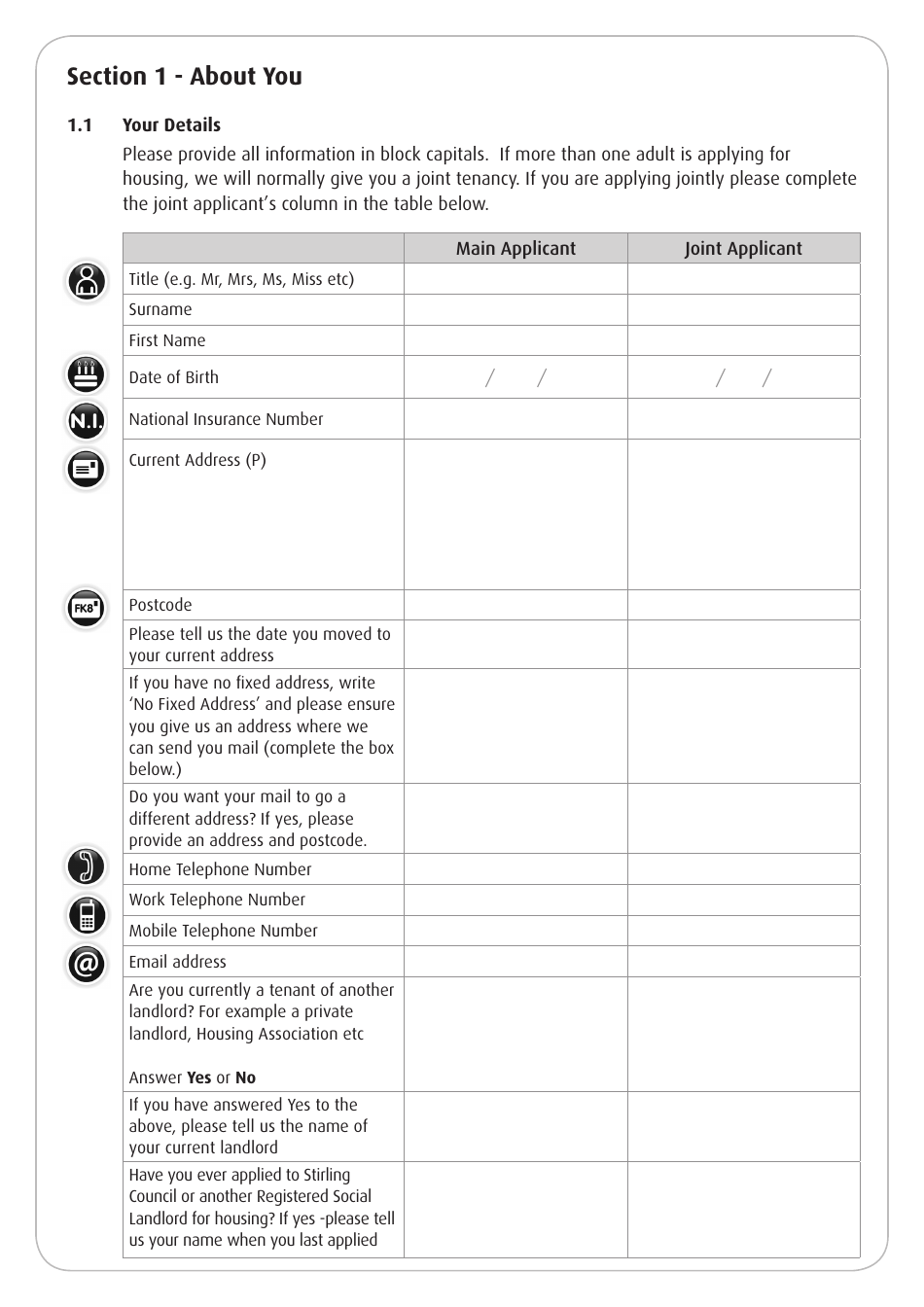 Housing Application Form - Stirling, United Kingdom, Page 4