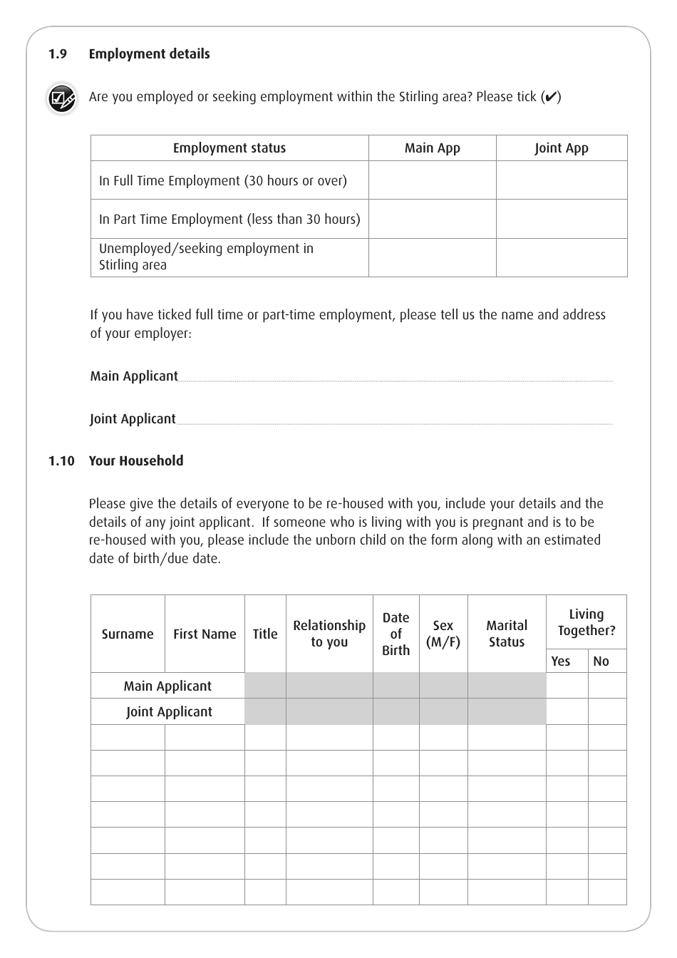 Housing Application Form - Stirling, United Kingdom, Page 9