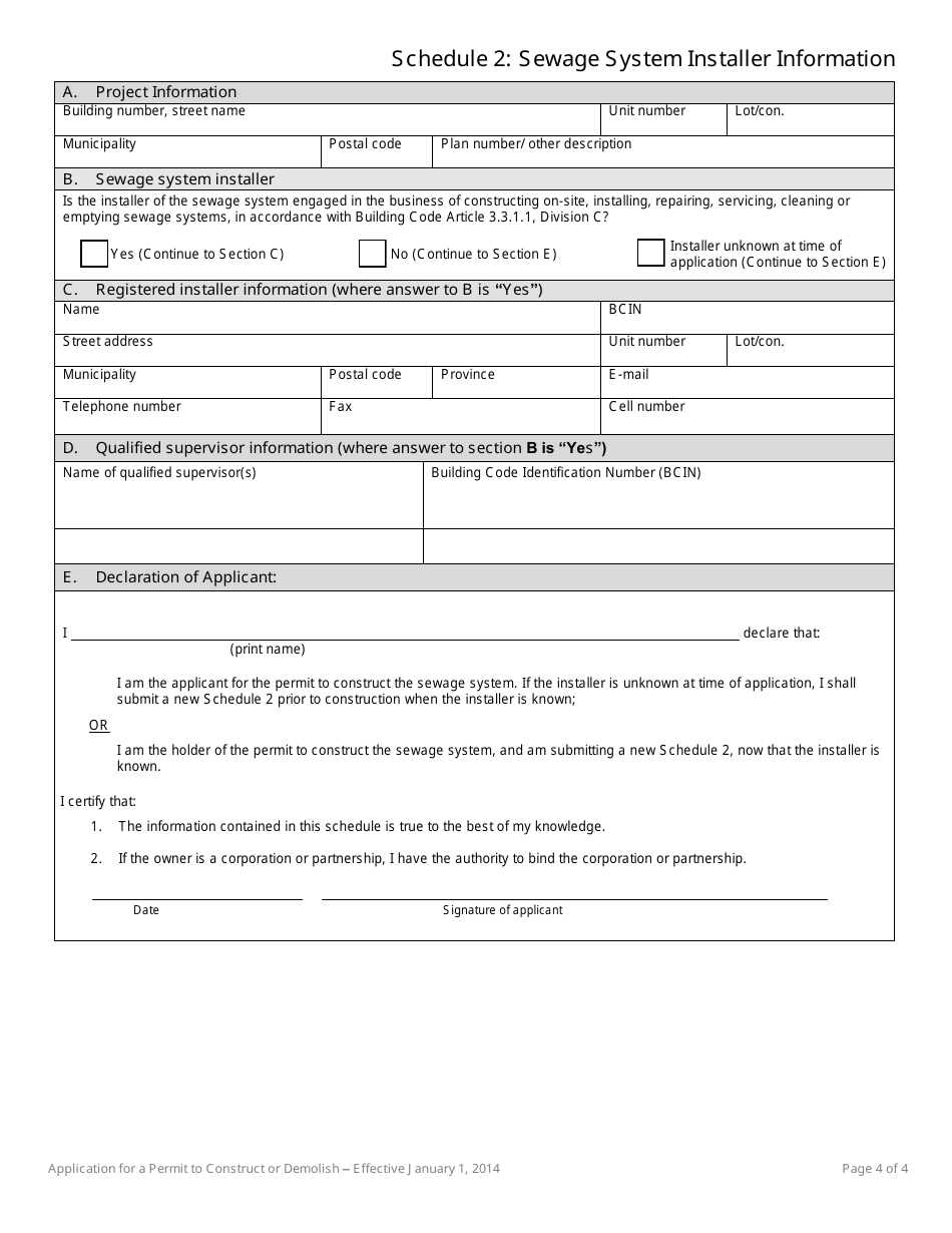 Application for a Permit to Construct or Demolish, Page 4