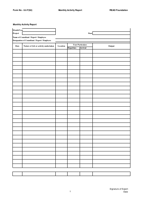 &quot;Monthly Activity Report Template&quot; Download Pdf