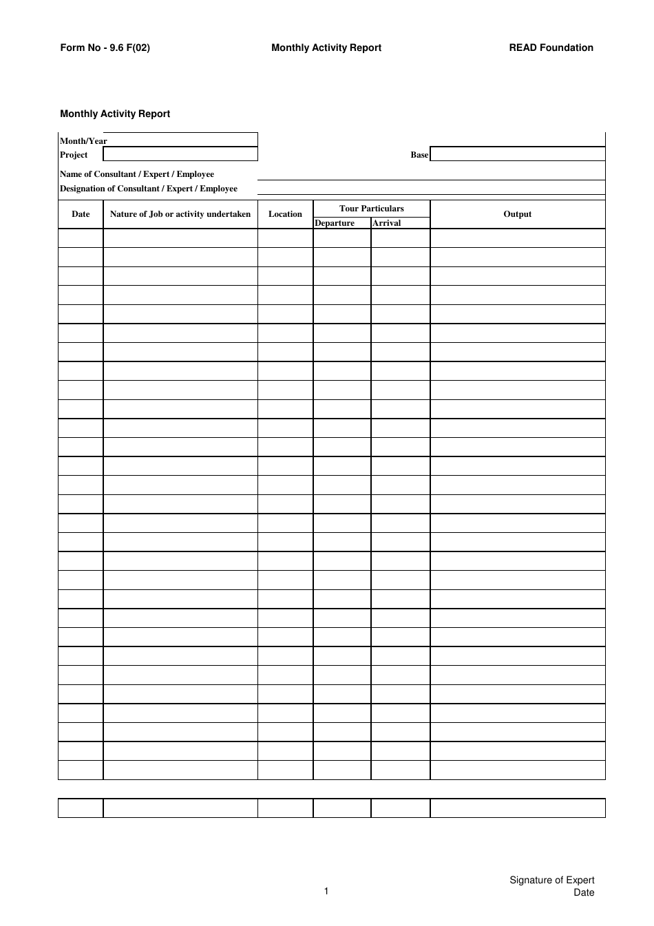 Monthly Activity Report Template Fill Out Sign Online And Download 