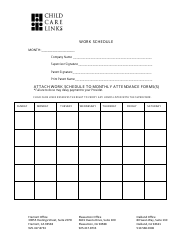 &quot;Monthly Participant Work Schedule Template - Child Care Links&quot;