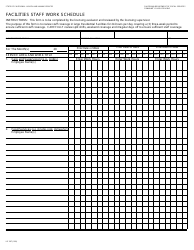 Form LIC-507 &quot;Facilities Staff Work Schedule&quot; - California