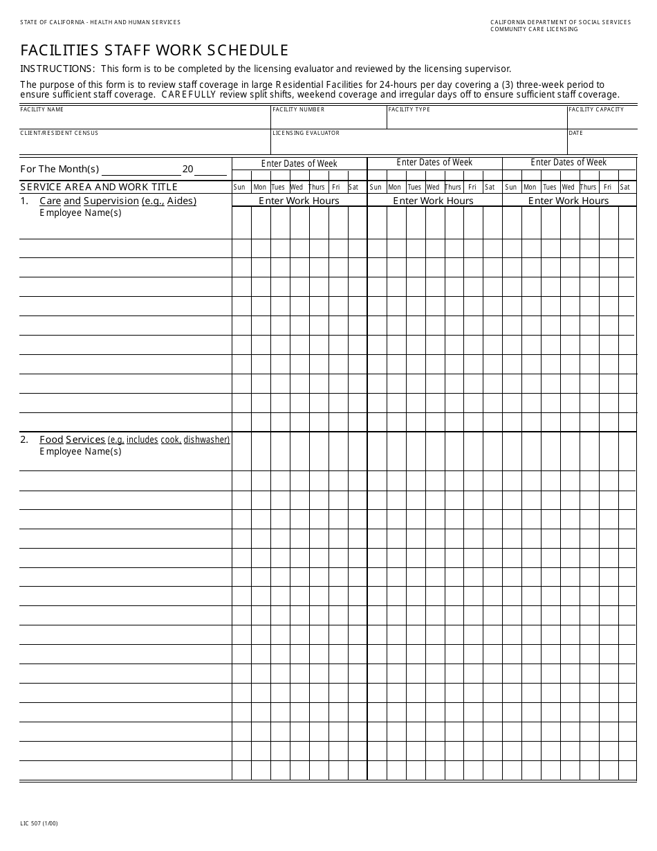 Form LIC-507 - Fill Out, Sign Online and Download Fillable PDF ...