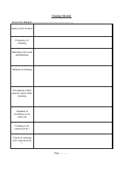 Restaurant Cleaning Schedule Templates, Page 2