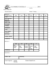 Document preview: Cleaning Schedule Template