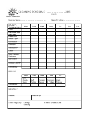 Cleaning Schedule Template, Page 3