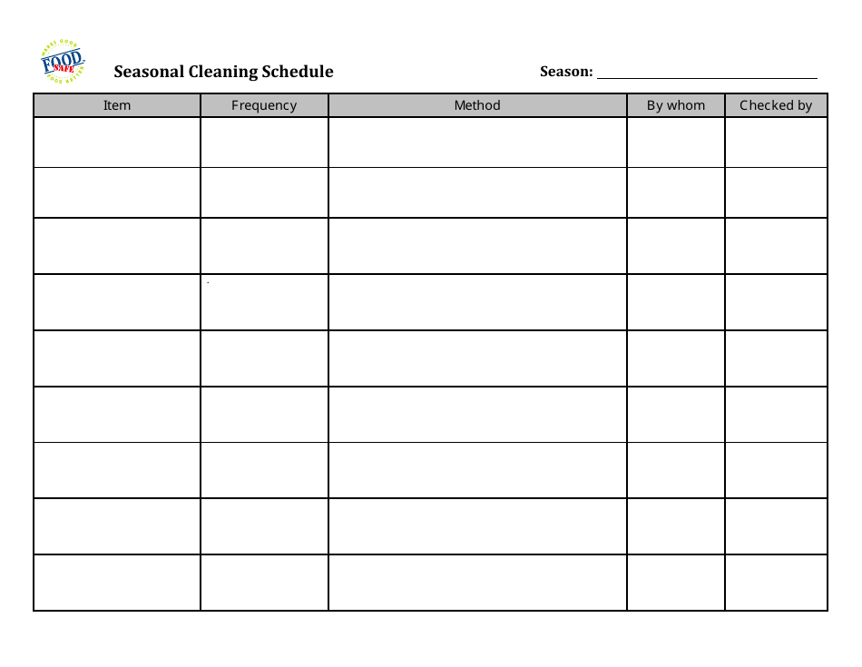 Daily Cleaning Schedule Template - Food Safe, Page 4