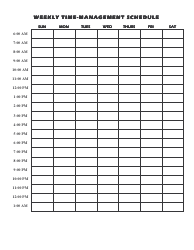 Document preview: Weekly Time Management Schedule Template