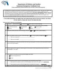 Document preview: Customer/Companion Feedback Form - Florida