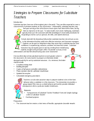 &quot;Substitute Teacher Feedback Report Form - Effective Interventions for Academic Problems&quot;