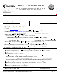 Document preview: Zika Virus Testing and Report Form - Los Angeles County, California