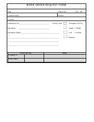 Document preview: Work Order Request Form - Table