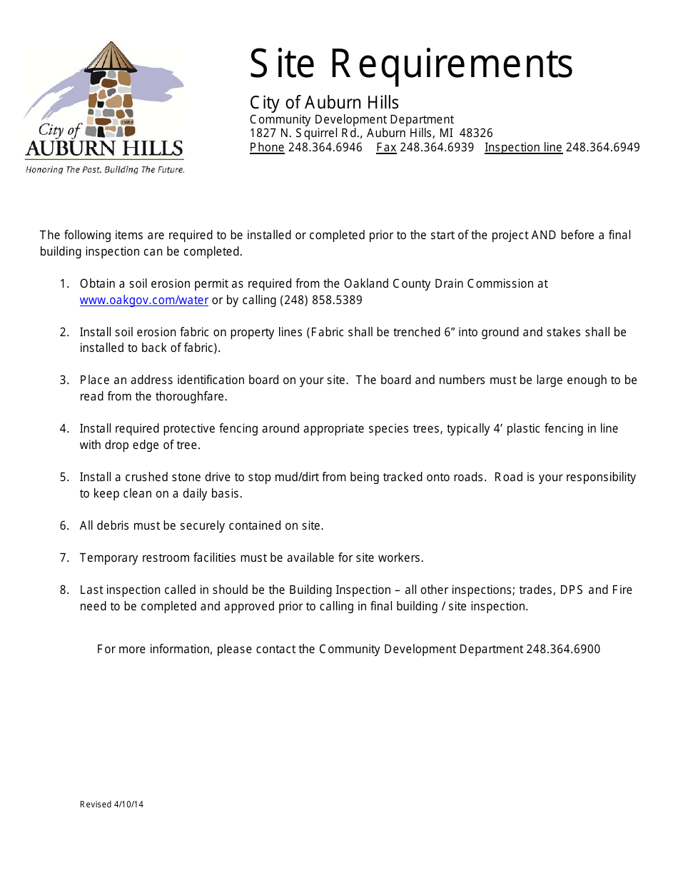 Non-residential Building Application Form - City of Auburn Hills, Michigan, Page 3