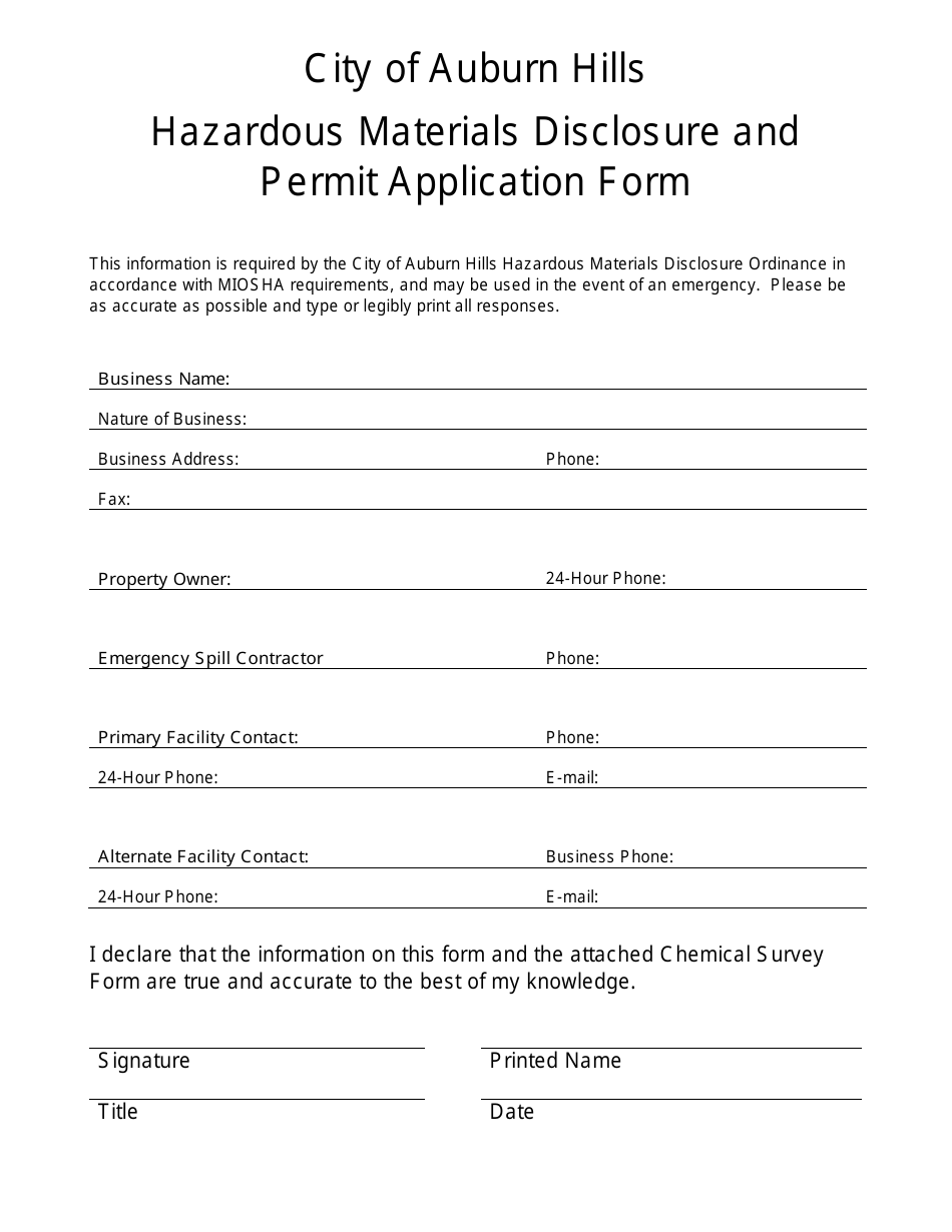 Non-residential Building Application Form - City of Auburn Hills, Michigan, Page 6