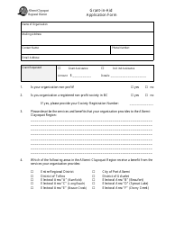 Grant-In-aid Application Form - British Columbia, Canada