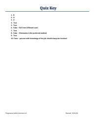 &quot;Job Safety Analysis Form With Quiz Key - Progressive Safety Services Llc&quot;, Page 2