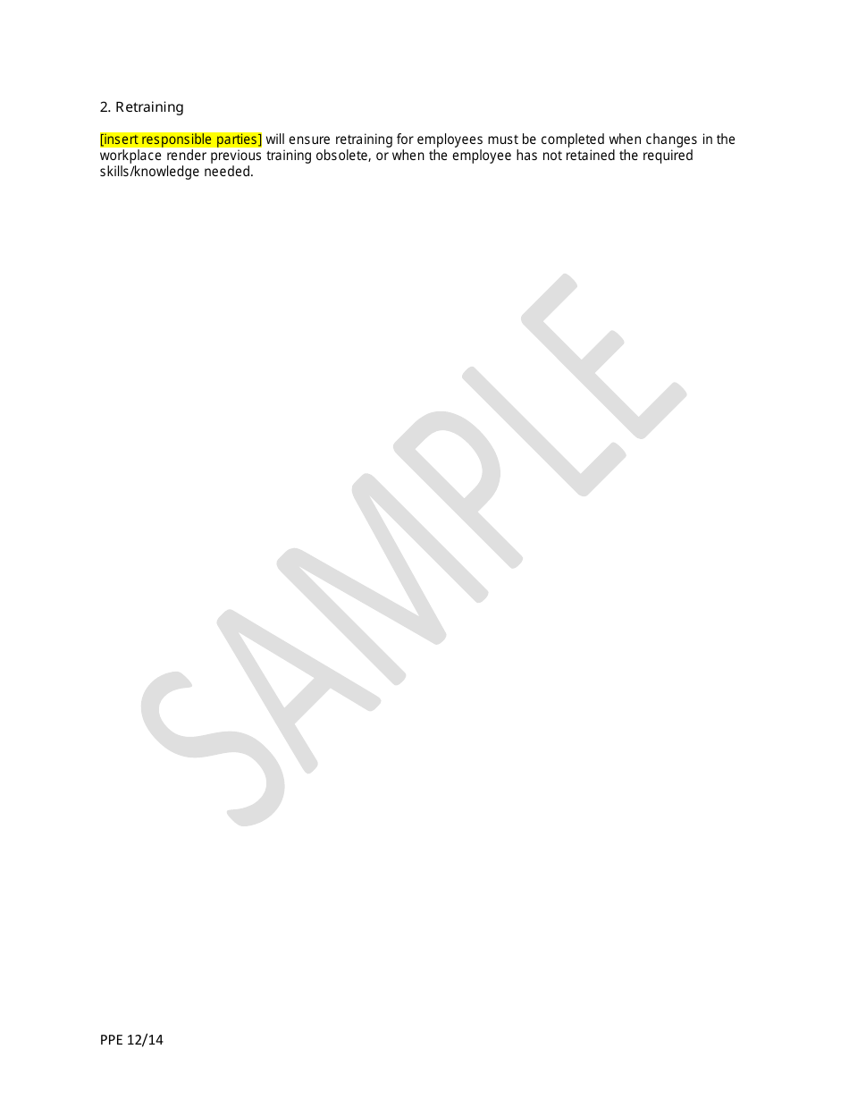 Sample Personal Protective Equipment (Ppe) Hazard Assessment Survey and Analysis Form, Page 3