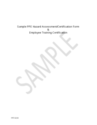 Sample Personal Protective Equipment (Ppe) Hazard Assessment Survey and Analysis Form, Page 4