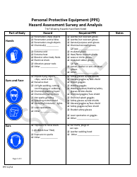 Sample Personal Protective Equipment (Ppe) Hazard Assessment Survey and Analysis Form, Page 5