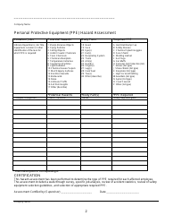 Personal Protective Equipment Form (Short Version), Page 2