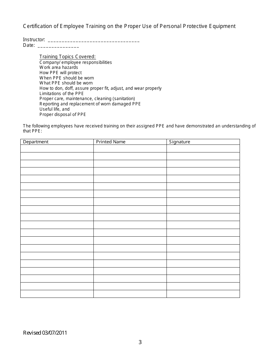 Personal Protective Equipment Form (Short Version) Fill Out Sign Personal Protective Equipment Form (Short Version) Fill Out Sign