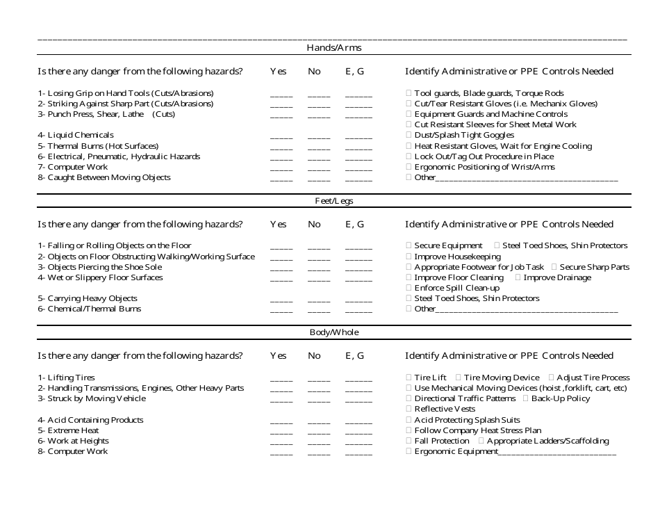 Personal Protective Equipment Hazard Assessment Form Lines Fill Out Sign Online And