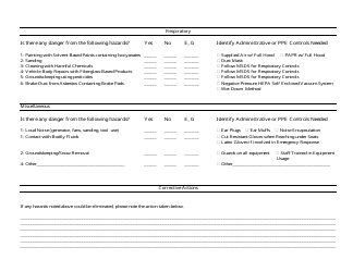 Personal Protective Equipment Hazard Assessment Form - Lines, Page 3