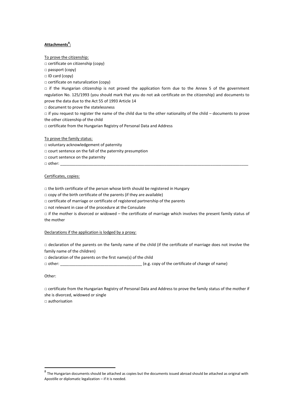 Application Form to Register a Birth in Hungary - Hungary, Page 5