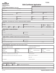 &quot;Birth Certificate Application&quot; - Nova Scotia, Canada