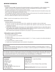 Birth Certificate Application - Nova Scotia, Canada, Page 2