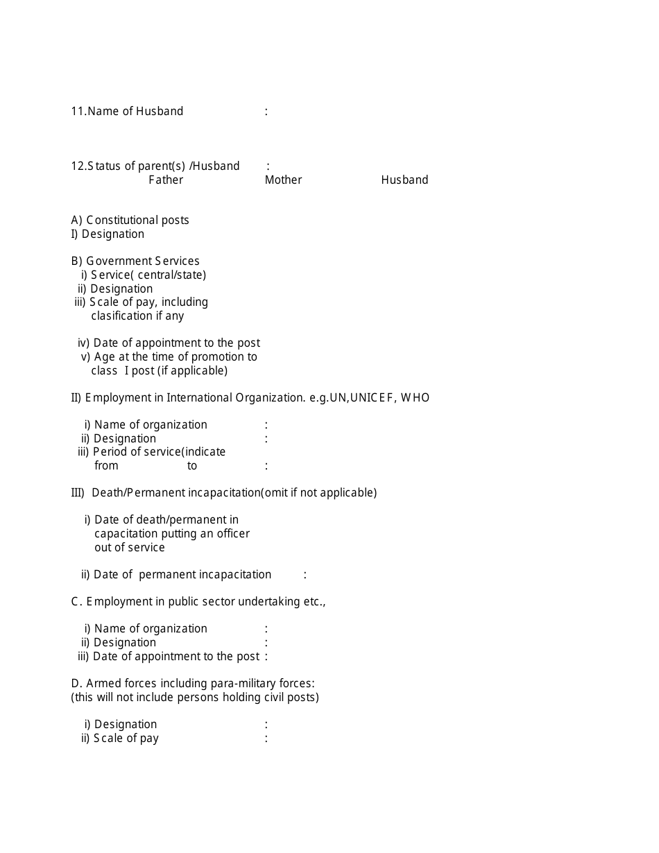 Application Form for a Certificate for Eligibility for Reservation of Jobs for Other Backward Classes in Civil Posts and Services - Tamil Nadu, India, Page 2