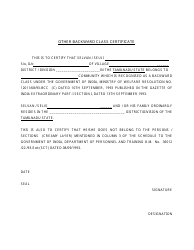 Application Form for a Certificate for Eligibility for Reservation of Jobs for Other Backward Classes in Civil Posts and Services - Tamil Nadu, India, Page 5