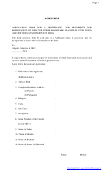 Document preview: Application Form for a Certificate for Eligibility for Reservation of Jobs for Other Backward Classes in Civil Posts and Services - Goa, India