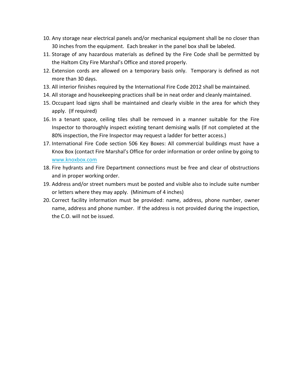 Application Form for Certificate of Occupancy - Haltom City, Texas, Page 4